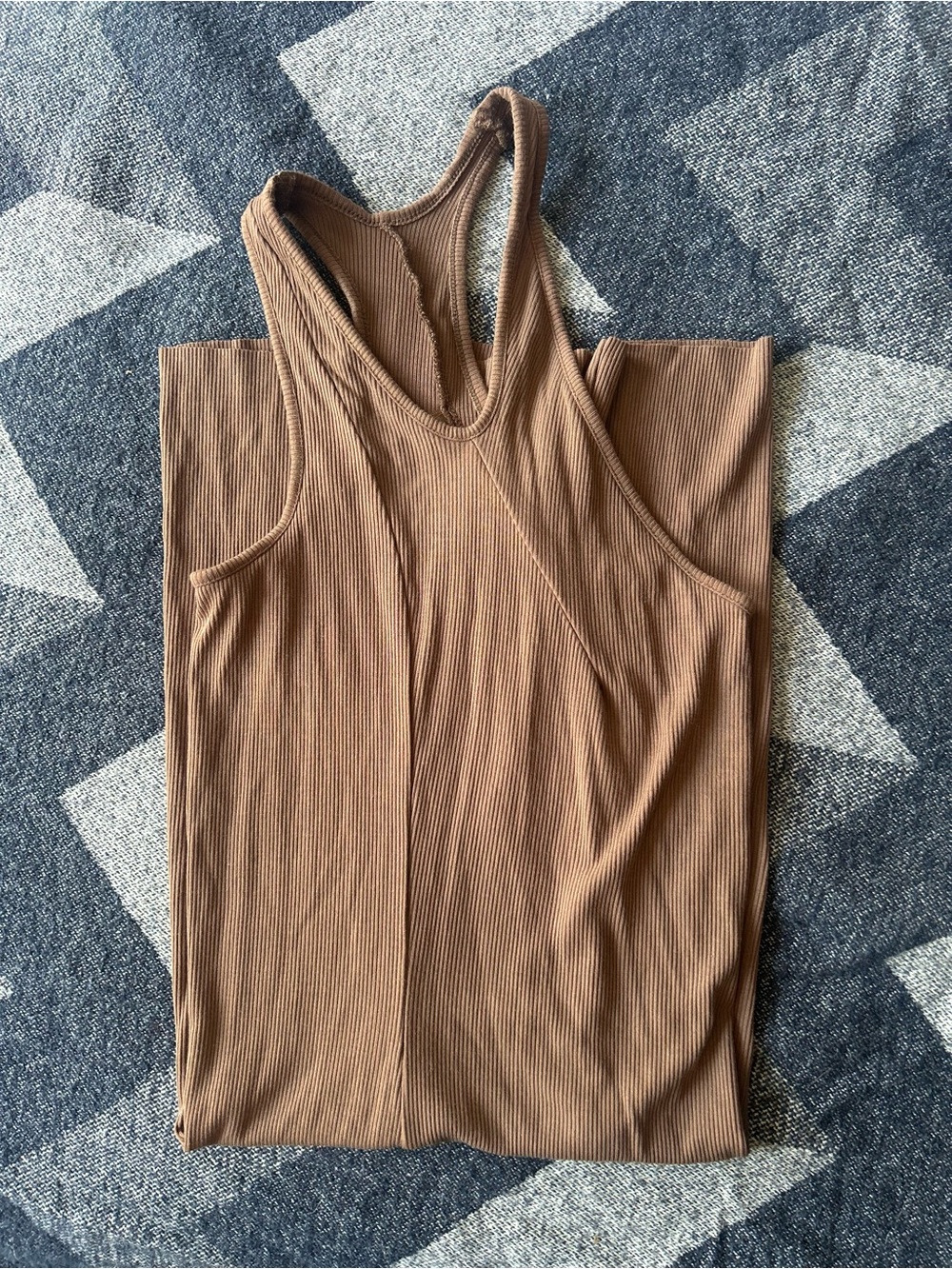 SKIMS Ribbed Tank Dress in Brown • Small